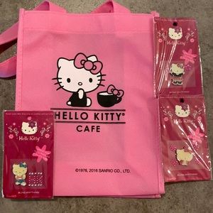 Hello Kitty Cafe Tote & Cell phone stickers sanrio